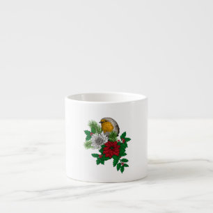 Rotrobin auf Christhmas Dekoration Espressotasse