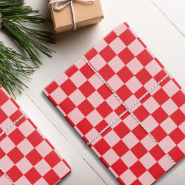 Rotrosa Gestreiftes Muster Geschenkpapier Set