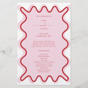 Rotrosa Vibrannte Wavy Border Zeremony Program