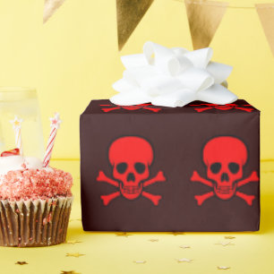 Rotschädel und Kreuzknochen Geschenkpapier