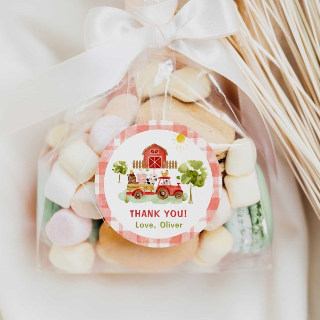 Rotschlepper Runder Aufkleber (Von Creator hochgeladen)