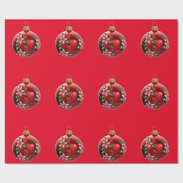 Rotschmuckpapier Geschenkpapier (Flach)