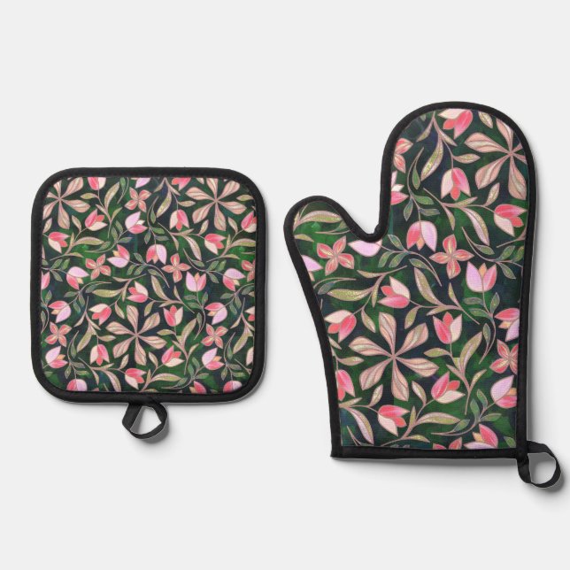 Rotschnabel-Großschnabel Ofenhandschuh & Topflappen-Set (Vorderseite)