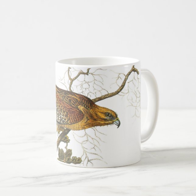Rotschulter Hawk von Audubon Kaffeetasse (VorderseiteRechts)