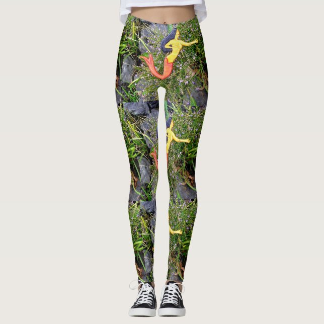 RotSchwanz sirena Meerjungfraugrün Leggings (Vorderseite)
