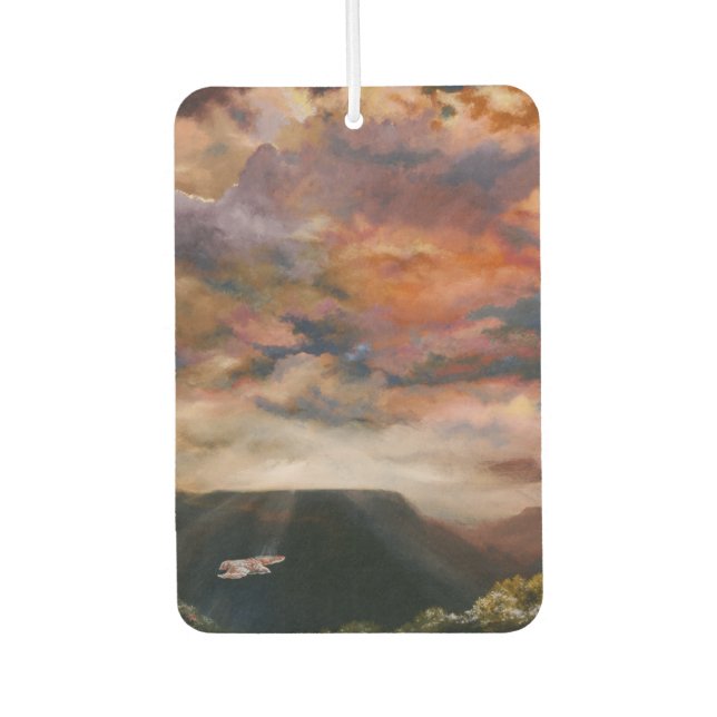 Rotschwanzfalken über dem Mesas Air Freshener Autolufterfrischer (Vorderseite)