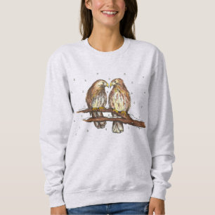 Rotschwanzhawk Vögel Schnee Weihnachten Sweatshirt