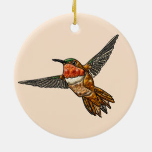 Rotschwanzkolibri Keramik Ornament
