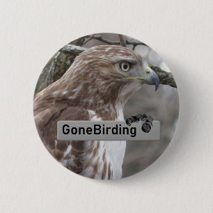 Rotschwanzmagnet aus der Hawk-Vogelbeobachtung Button