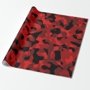 Rotschwarz-Camouflage-Druckmuster Geschenkpapier