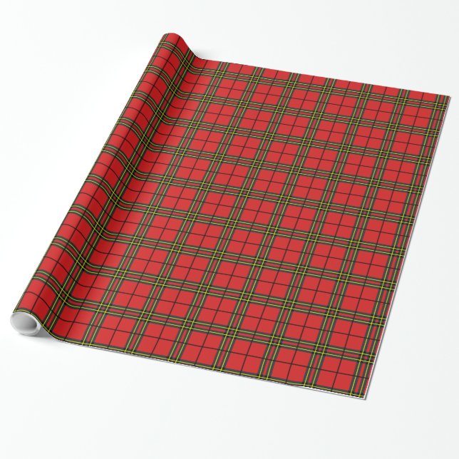 Rotschwarz-Gelb-Tartan-Wrapping Paper Geschenkpapier (Ungerollt)
