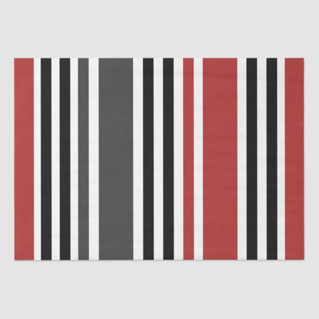 Rotschwarz Graues Muster für vertikale Streifen Seidenpapier (Vorderseite)