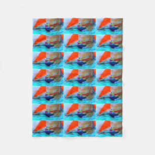 Rotseeschlittendecke Fleecedecke