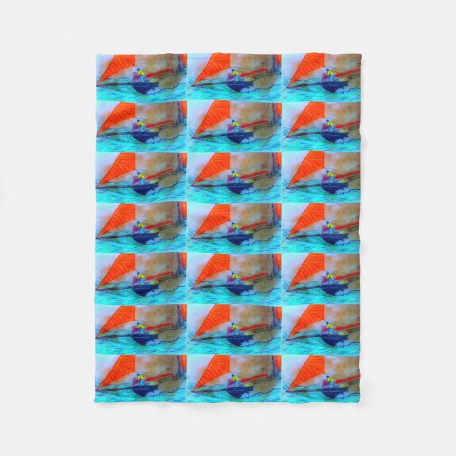 Rotseeschlittendecke Fleecedecke (Vorderseite)