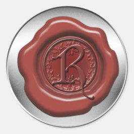 Rotsiegelwachs R Runder Aufkleber