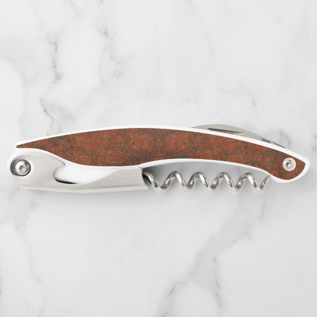 Rotsteinmuster Kellnermesser (Vorderseite)