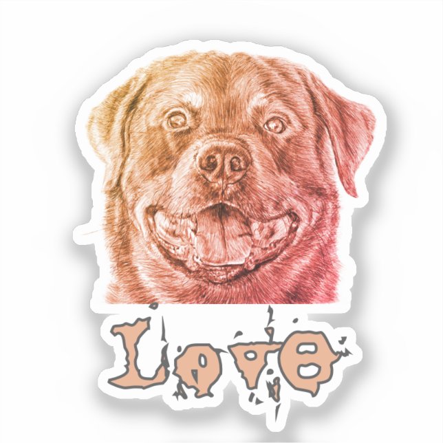 Rott Liebe Aufkleber (Vorderseite)