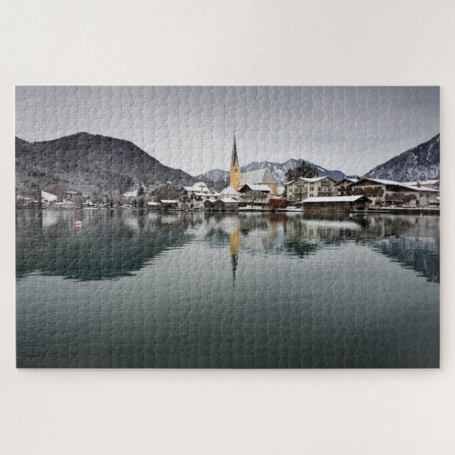 Rottach-Egern beim Tegernsee, Bayern im Winter Puzzle (Horizontal)