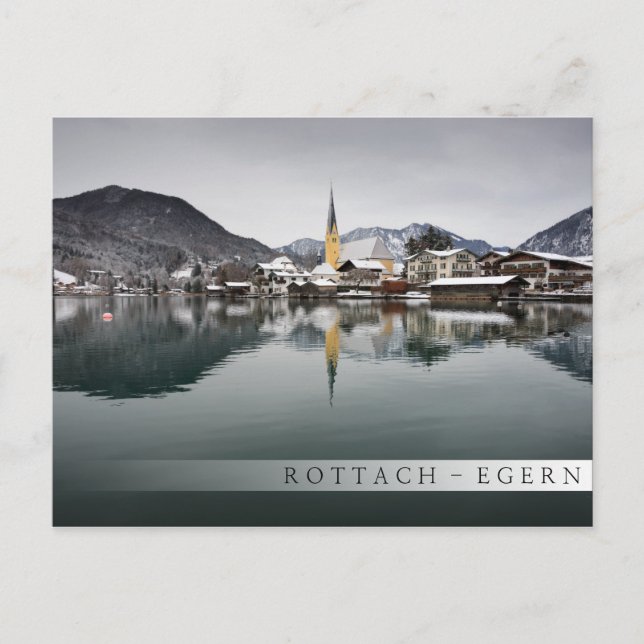 Rottach-Egern im Tegernsee, Bayern im Winter Postkarte (Vorderseite)