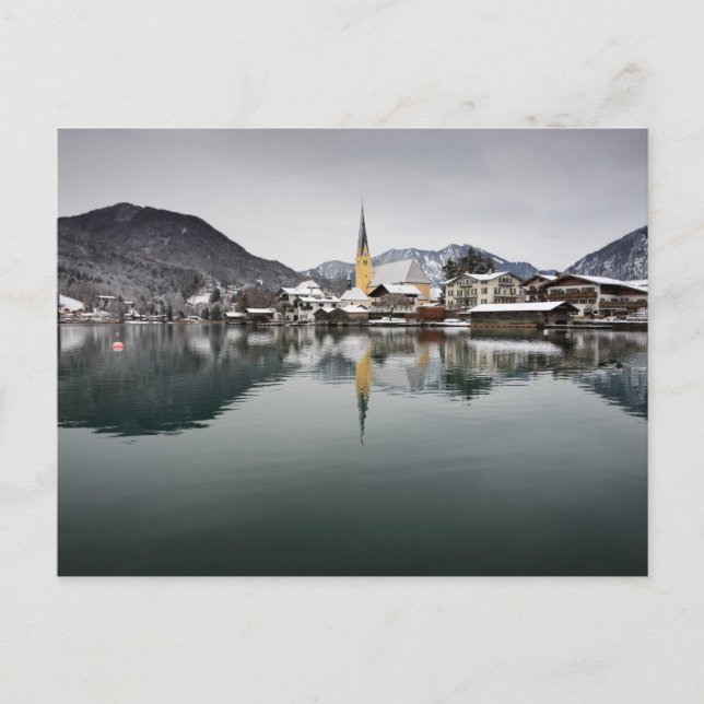 Rottach-Egern im Tegernsee, Bayern im Winter Postkarte (Vorderseite)
