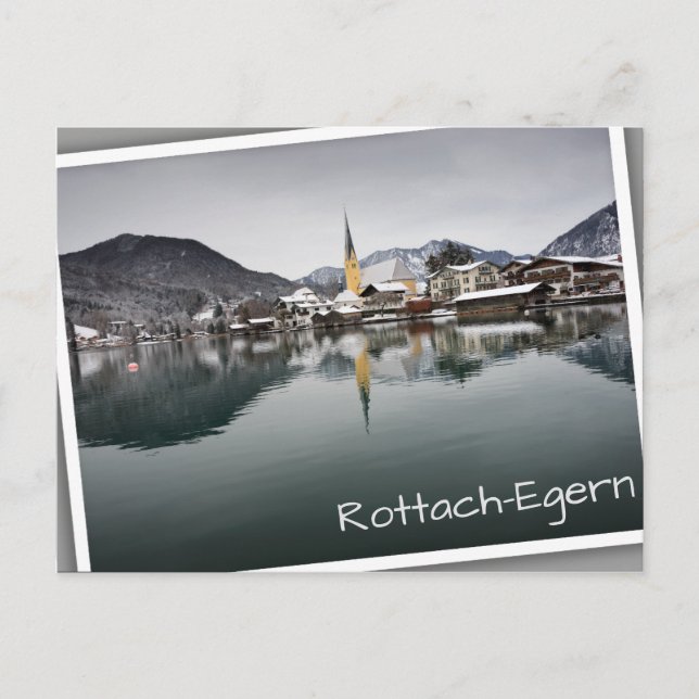 Rottach-Egern im Tegernsee, Bayern im Winter Postkarte (Vorderseite)