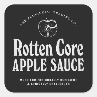 Rotten Core Apfelsauce - apothecare Etiketten Quadratischer Aufkleber