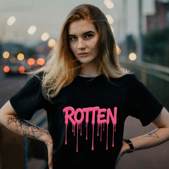 ROTTEN Drip Font Typography Tri-Blend Shirt (Von Creator hochgeladen)