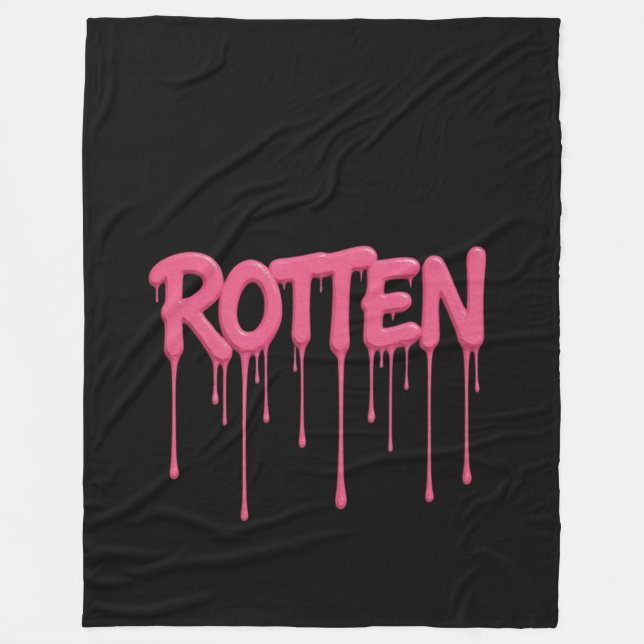 ROTTEN Drip-Schrift-Typografie Fleecedecke (Vorderseite)