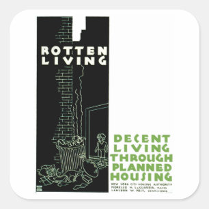 Rotten Living Quadratischer Aufkleber