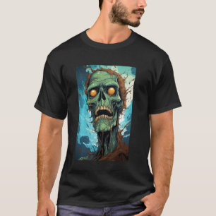 Rotten Zombie Head Corpse Creepy Spooky Halloween T-Shirt