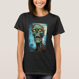 Rotten Zombie Head Corpse Creepy Spooky Halloween T-Shirt