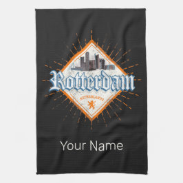 Rotterdam City Netherlands Skyline Vintag Geschirrtuch