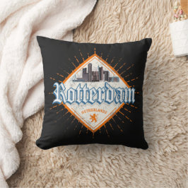 Rotterdam City Netherlands Skyline Vintag Kissen