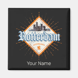 Rotterdam City Netherlands Skyline Vintag Magnet