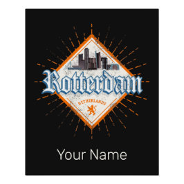 Rotterdam City Netherlands Skyline Vintag Poster