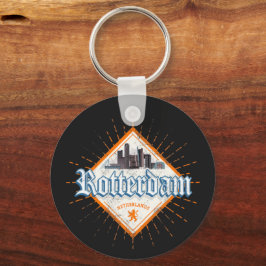 Rotterdam City Netherlands Skyline Vintag Schlüsselanhänger