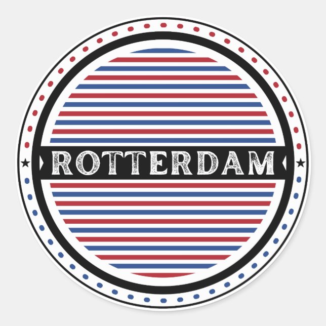 Rotterdam City Pride Emblem – Niederländische Iden Runder Aufkleber (Vorderseite)