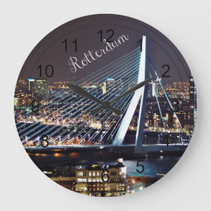 Rotterdam Cityscape Große Wanduhr