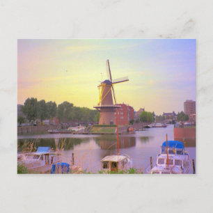 Rotterdam, historische Schiffe, Windmühle Schiedam Postkarte