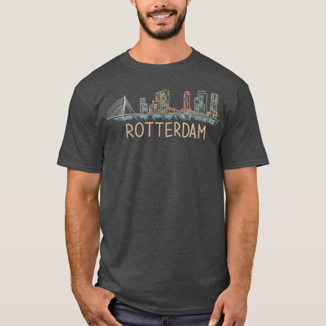 Rotterdam Niederlande Einmaliges Kunsthandwerksges T-Shirt (Vorderseite)