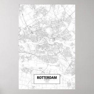 Rotterdam, Niederlande (schwarz auf weiß) Poster