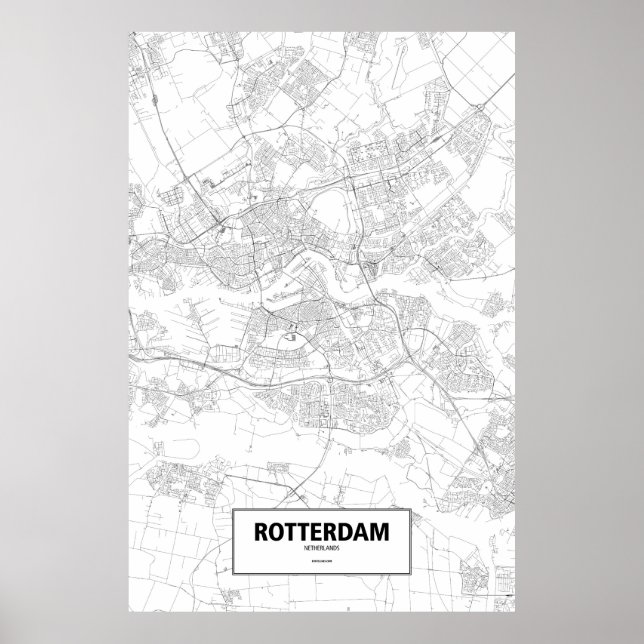 Rotterdam, Niederlande (schwarz auf weiß) Poster (Vorne)