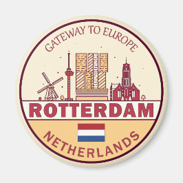 Rotterdam Niederlande Skyline Emblem Magnet