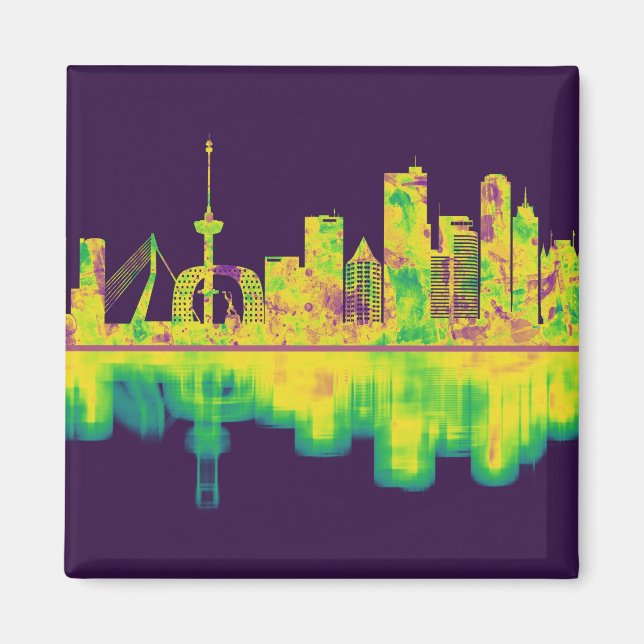 Rotterdam Niederlande Skyline Magnet (Vorne)