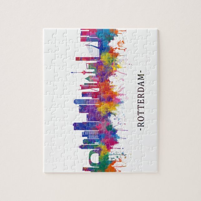 Rotterdam Niederlande Skyline Puzzle (Vertikal)