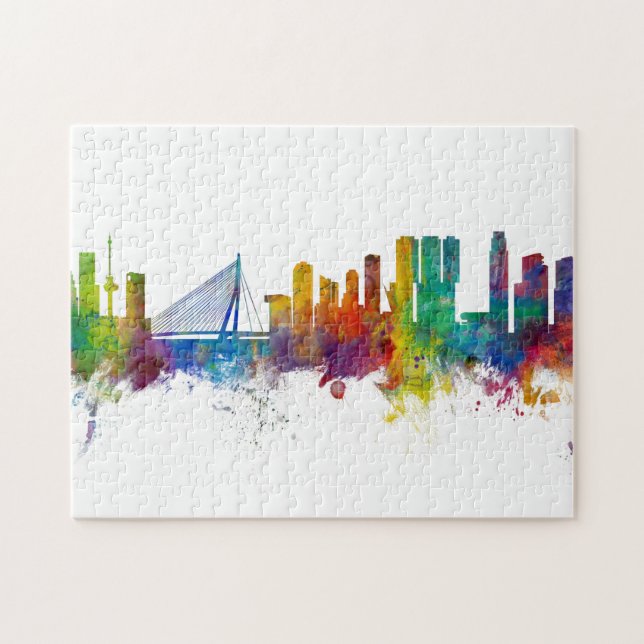 Rotterdam Niederlande Skyline Puzzle (Horizontal)