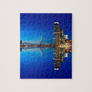 Rotterdam Night Skyline Puzzle