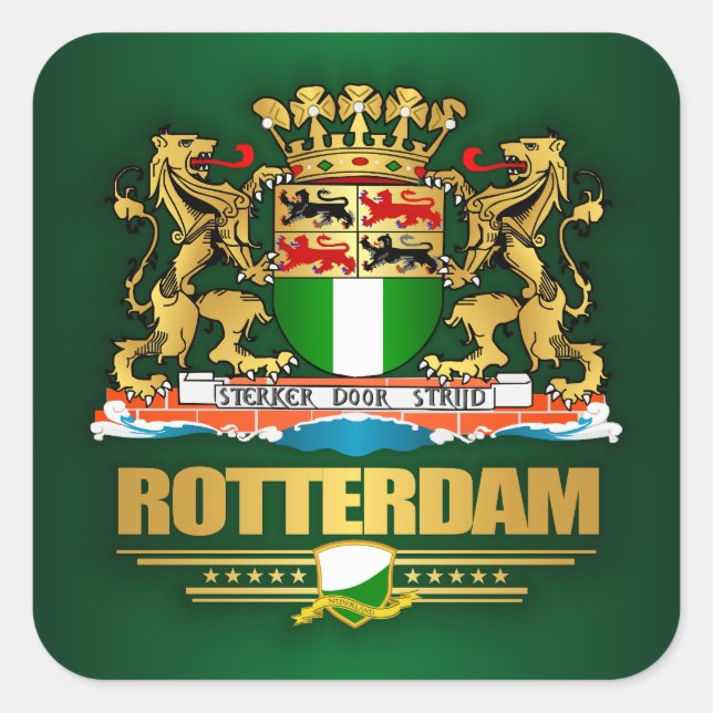 Rotterdam Quadratischer Aufkleber (Vorderseite)