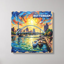 Rotterdam Skyline Hafen Leinwand Kunst