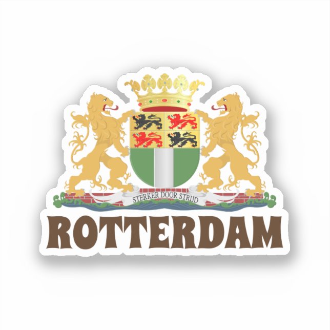 Rotterdam Wappen, Niederlande Aufkleber (Vorderseite)